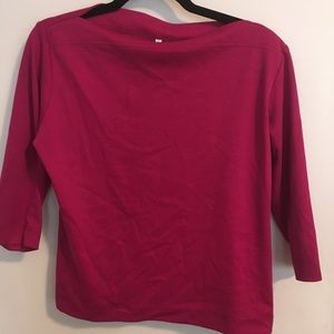 Vivien of Holloway Magenta Slash Neck Top, L
